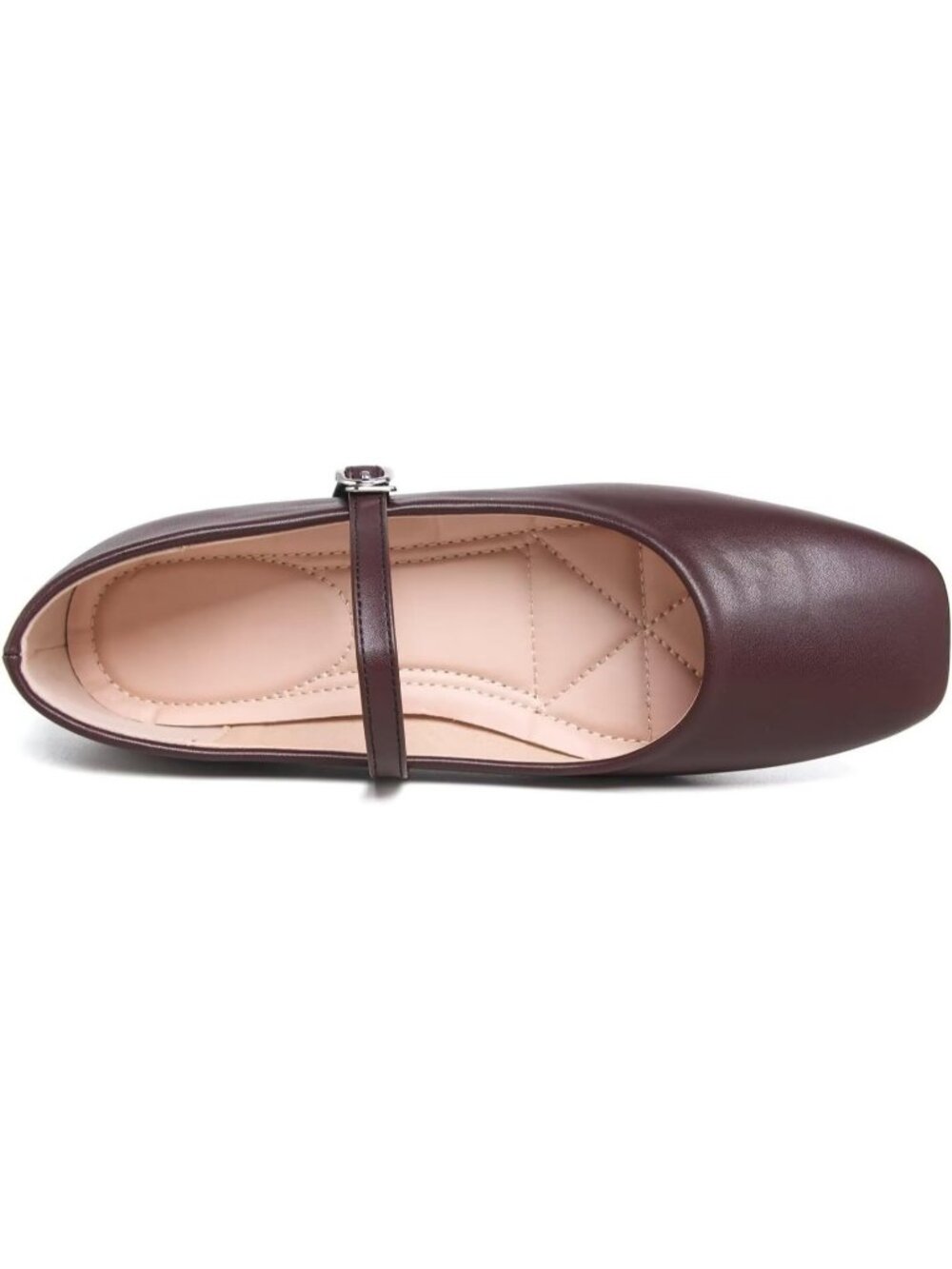 Women's Slip on Flat Round Toe Solid Coffee Classic Mary Jane Ballet Dance Shoes - Picture 5 of 7
